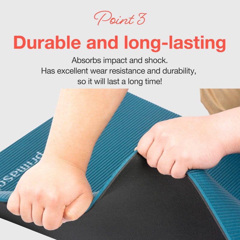 Primasole Yoga Mat Eco-Friendly Material 1/2"(10mm) Non-Slip Yoga Pilates Fitness at Home & Gym Twin Color Jango Green/Black PSS91NH075A - Image 4